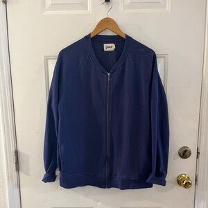 Pact Woman's Plus-Size Blue Organic Cotton/Spandex Full-Zip Cardigan Sz XXL